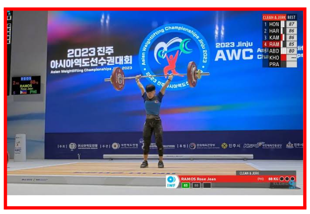 Rosegie Ramos Shines in Asian Weightlifting Championships, Boosts Paris Olympics Aspirations